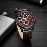 NAVIFORCE ANALOG NF9142 B/R/B QUARTZ MEN'S WATCH - H2 Hub Watches