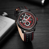 NAVIFORCE ANALOG NF9142 B/R/B QUARTZ MEN'S WATCH - H2 Hub Watches