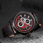 NAVIFORCE ANALOG NF9142 B/R/B QUARTZ MEN'S WATCH - H2 Hub Watches