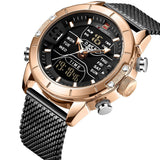 NAVIFORCE NF9153S RG/B BLACK STAINLESS STEEL MEN'S WATCH