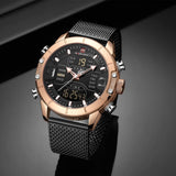 NAVIFORCE NF9153S RG/B BLACK STAINLESS STEEL MEN'S WATCH