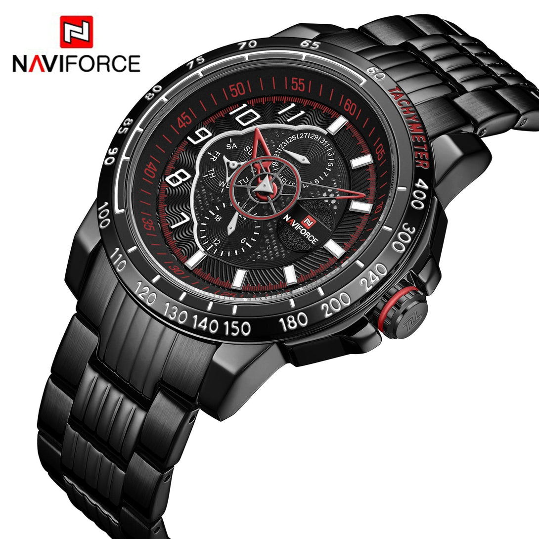 NAVIFORCE NF9180 B/R/B MEN'S WATCH - H2 Hub Watches