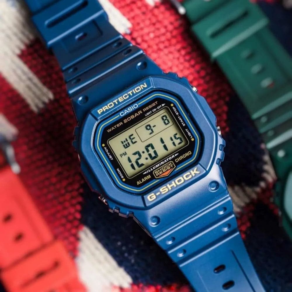 G shock dw 5600 blue sale