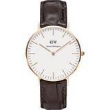 DANIEL WELLINGTON DW00100038 BROWN LEATHER STRAP WOMEN'S WATCH