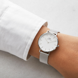 DANIEL WELLINGTON CLASSIC STERLING SILVER DW00100164 MESH STRAP WOMEN'S WATCH