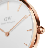 Daniel Wellington White Dial With Light Brown Leather Strap Women Watch DW00100172