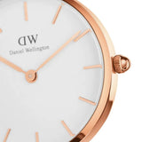 DANIEL WELLINGTON CLASSIC PETITE SHEFFIELD ROSE GOLD STAINLESS STEEL DW00100230 BLACK LEATHER STRAP WOMEN'S WATCH