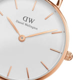 DANIEL WELLINGTON CLASSIC PETITE SHEFFIELD ROSE GOLD STAINLESS STEEL DW00100230 BLACK LEATHER STRAP WOMEN'S WATCH