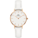 DANIEL WELLINGTON PETITE 28 BONDI ROSE GOLD STAINLESS STEEL DW00100249 WHITE LEATHER STRAP WOMEN'S WATCH