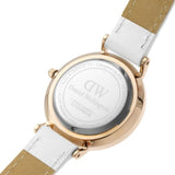 DANIEL WELLINGTON PETITE 28 BONDI ROSE GOLD STAINLESS STEEL DW00100249 WHITE LEATHER STRAP WOMEN'S WATCH
