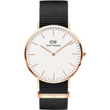 DANIEL WELLINGTON CLASSIC CORNWALL ROSE GOLD STAINLESS STEEL DW00100257 BLACK NATO STRAP UNISEX'S WATCH