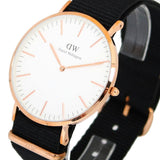DANIEL WELLINGTON CLASSIC CORNWALL ROSE GOLD STAINLESS STEEL DW00100257 BLACK NATO STRAP UNISEX'S WATCH