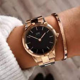 Daniel Wellington 40mm Black Dial Gold Stainless Steel Women Watch DW00100344