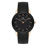 DANIEL WELLINGTON DW00100425 (40s) BLACK RUBBER STRAP MEN'S WATCH