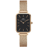 DANIEL WELLINGTON QUADRO DW00100432 BLACK DIAL MESH STRAP WOMEN'S WATCH