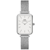 DANIEL WELLINGTON QUADRO DW00100438 WHITE DIAL SILVER MESH STRAP WOMEN'S WATCH