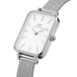 DANIEL WELLINGTON QUADRO DW00100438 WHITE DIAL SILVER MESH STRAP WOMEN'S WATCH