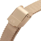 Daniel Wellington Black Dial Rose Gold Mesh Strap Women Watch DW00100476