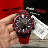 Casio Edifice Red Leather Strap Men Watch ECB-2000MFG-1ADR