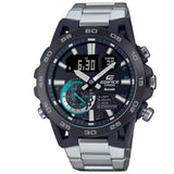 Casio Edifice Black Dial Silver Stainless Steel Strap Men Watch ECB-40DB-1ADF
