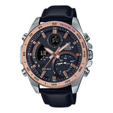 CASIO EDIFICE ECB-900GL-1BDR BLACK LEATHER STRAP MEN'S WATCH
