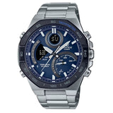 Casio Edifice Chronograph Blue Dial Silver Stainless Steel Strap Men Watch ECB-950DB-2ADF