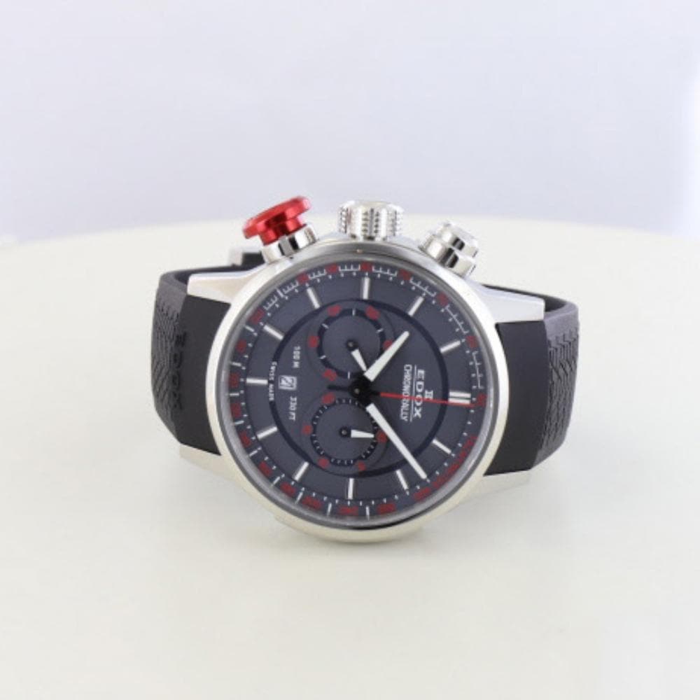 EDOX ED10302-3-GR3 BLAC LEATHER MEN'S WATCH - H2 Hub Watches