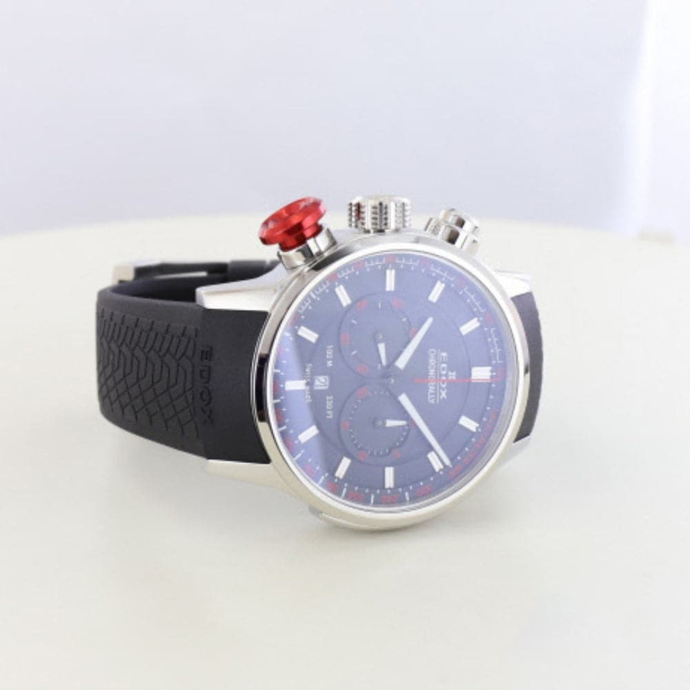 EDOX ED10302-3-GR3 BLAC LEATHER MEN'S WATCH - H2 Hub Watches
