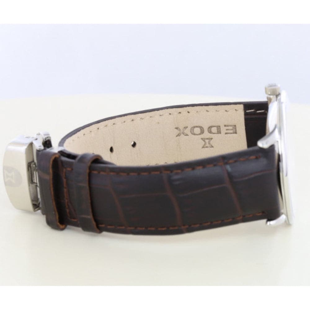 EDOX ED72014-3-AIN BROWN LEATHER MEN'S WATCH - H2 Hub Watches