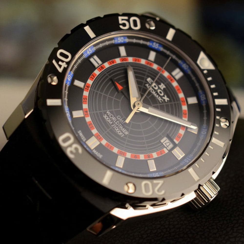 EDOX CLASS 1 GMT ED93005-3-NBUR MEN'S WATCH - H2 Hub Watches