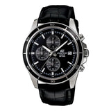 CASIO EDIFICE EFR-526L-1AVUDF-P BLACK LEATHER MEN WATCH