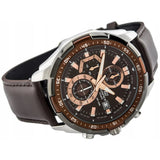 CASIO EDIFICE EFR-539L-5AVUDF-P BROWN LEATHER MEN WATCH