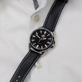 CASIO EDIFICE EFV-100L-1AVUDF BLACK LEATHER MEN'S WATCH