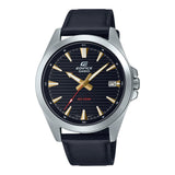 CASIO EDIFICE EFV-140L-1AVUDF BLACK LEATHER MEN WATCH