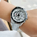 Casio Edifice Chronograph Silver Stainless Steel Strap Men Watch EFV-550D-7AVUDF
