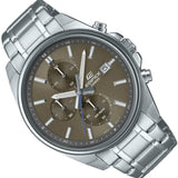 Casio Edifice Chronograph Brown Dial And Silver Stainless Steel Strap Men Watch EFV-610D-5CVUDF