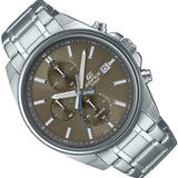 Casio Edifice Chronograph Brown Dial And Silver Stainless Steel Strap Men Watch EFV-610D-5CVUDF