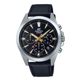 CASIO EDIFICE EFV-630L-1AVUDF BLACK LEATHER MEN WATCH