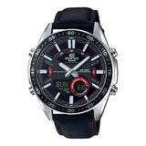 CASIO EDIFICE EFV-C100L-1AVDF-P BLACK LEATHER STRAP MEN WATCH