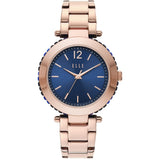 Elle Marais Blue Dial Rose Gold Stainless Steel Strap Women Watch ELL23013