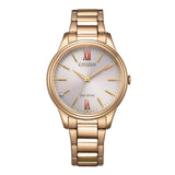 Citizen Eco-Drive Gold Stainless Steel Strap Women Watch EM0418-81X