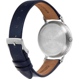CITIZEN EM0571-16A ECO- DRIVE SILVER STAINLESS STEEL BLUE LEATHER STRAP WOMEN'S WATCH