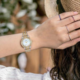 CITIZEN EM0774-51D WHITE DIAL TWO-TONE STAINLESS STEEL BRACELET STRAP WOMEN'S WATCH