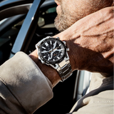 Casio Edifice Chronograph Black Dial With Silver Stainless Steel Men Watch EQB-2000DB-1ADR