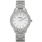FOSSIL GLITZ ES2362 WHITE DIAL STAINLESS STEEL WOMEN'S WATCH