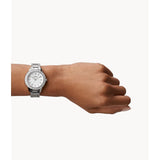 FOSSIL GLITZ ES2362 WHITE DIAL STAINLESS STEEL WOMEN'S WATCH