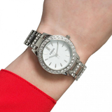 FOSSIL GLITZ ES2362 WHITE DIAL STAINLESS STEEL WOMEN'S WATCH