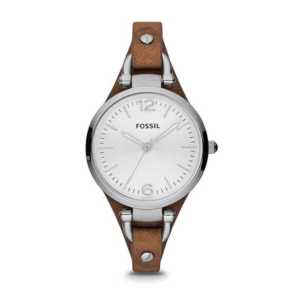 FOSSIL GEORGIA ES3060 BROWN LEATHER STRAP WOMEN'S WATCH - H2 Hub Watches