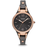 FOSSIL GEORGIA ES3077 GREY LEATHER STRAP WOMEN'S WATCH