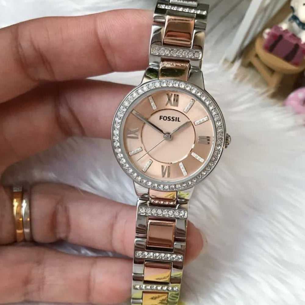 FOSSIL VIRGINIA ANALOG QUARTZ TWO TONE STAINLESS STEEL ES3405 WOMEN'S WATCH - H2 Hub Watches
